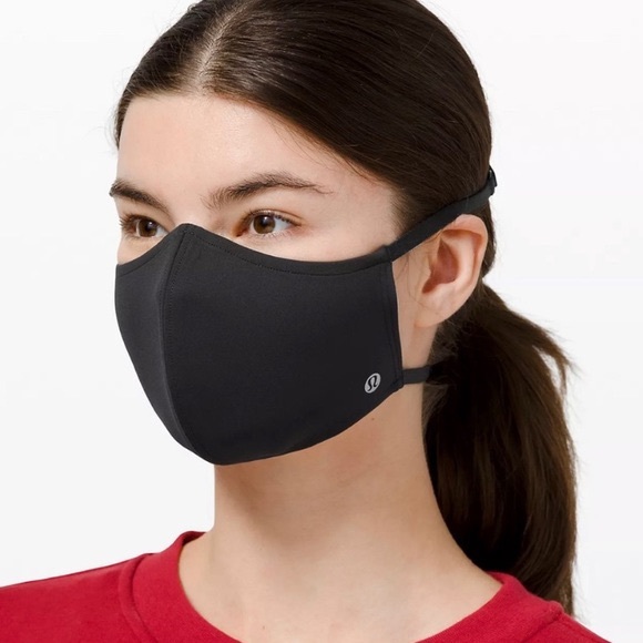 Black Lululemon Double Strap Face Mask - Picture 2 of 2